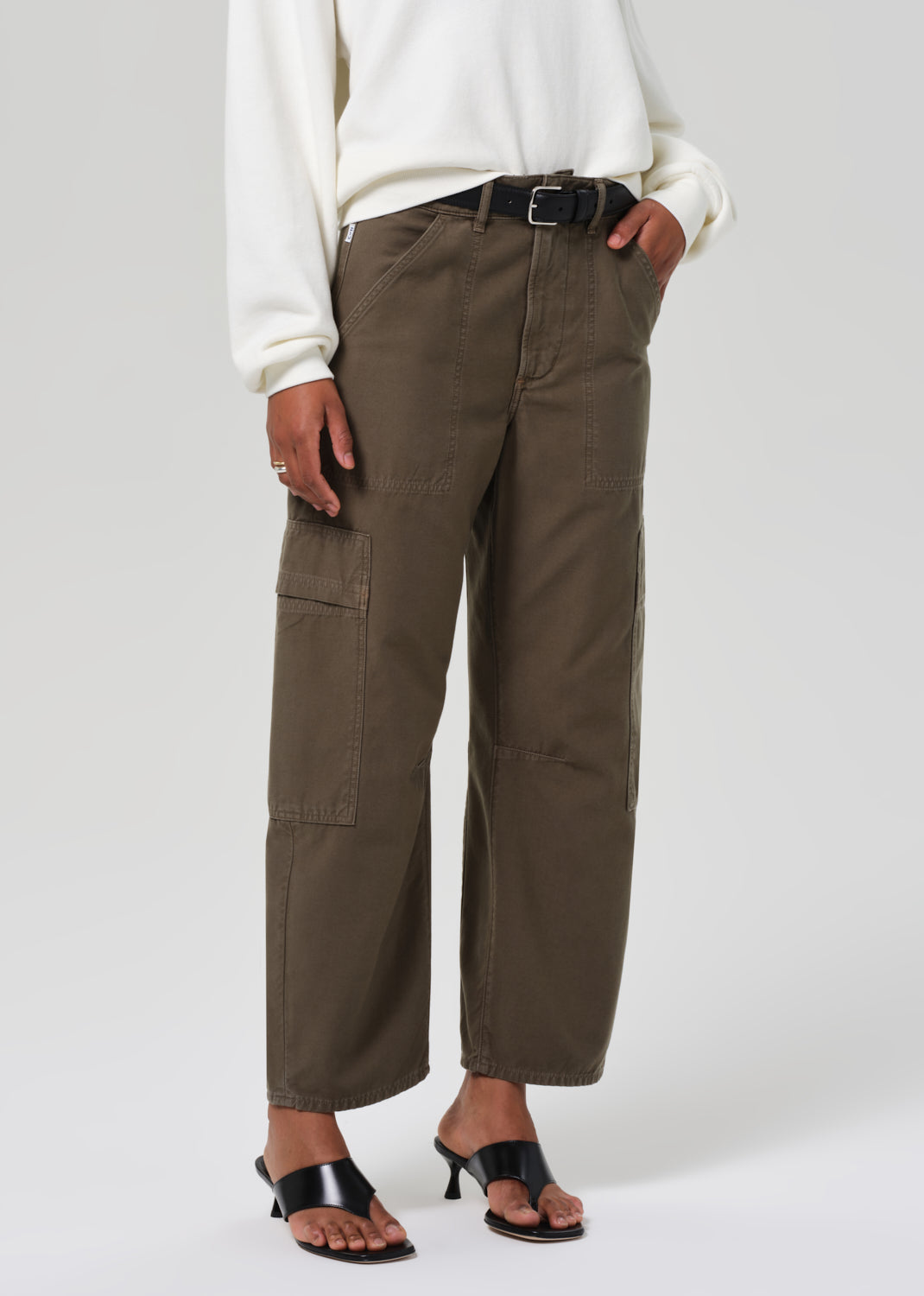 Citizens of Humanity Marcelle low slung twill cargo dark dogwood green | Pipe and Row