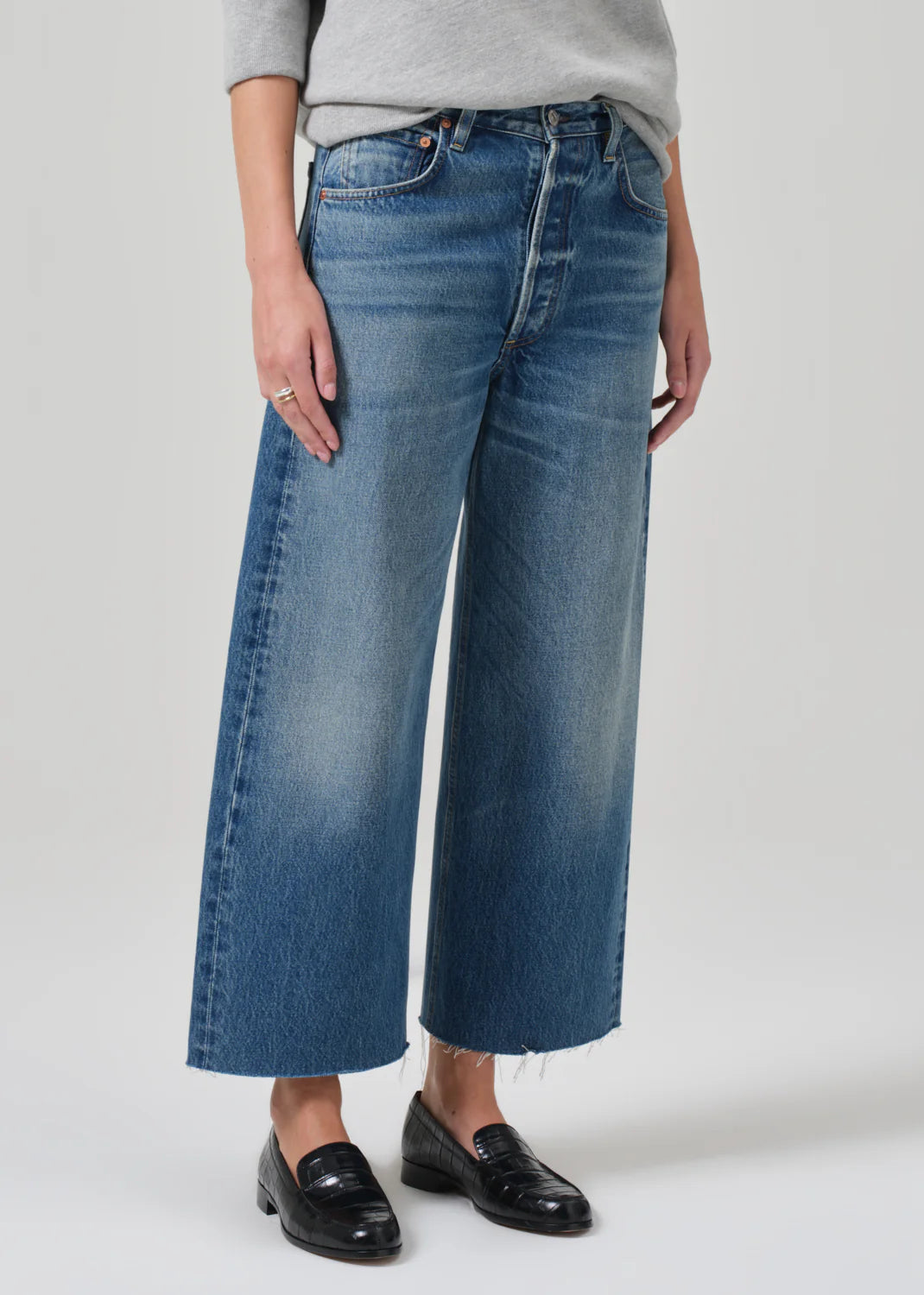 Citizens of Hummanity cropped Ayla raw hem Doheny blue wash | Pipe and Row