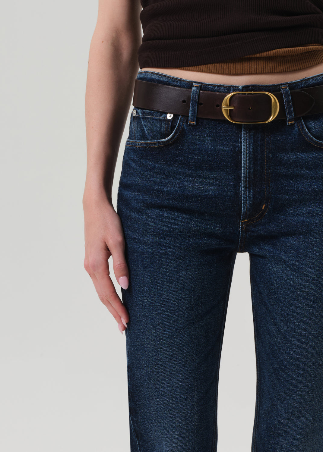 Citizens of Hummanity high rise straight leg Zurie Sutherland dark indigo wash | Pipe and Row