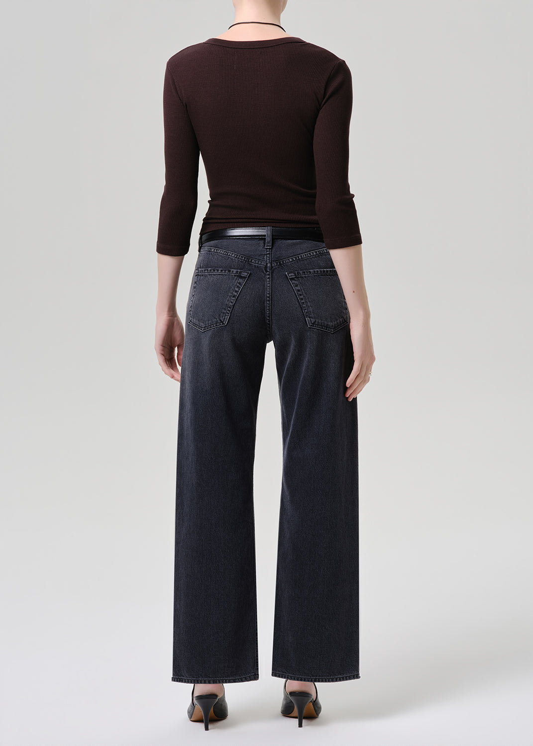 Citizens of Hummanity Lindz relaxed straight leg low rise jeans vintage black | Pipe and Row Seattle