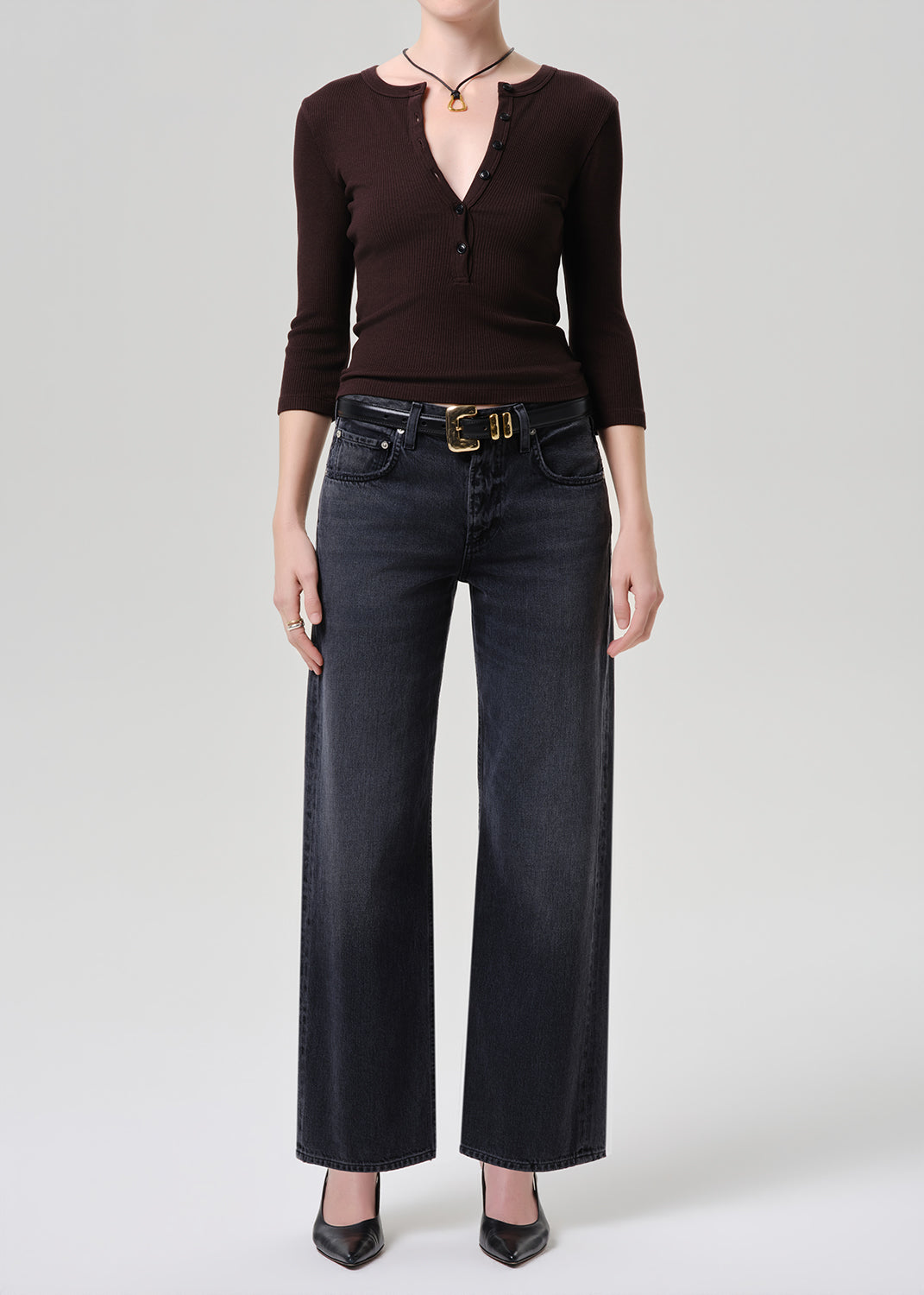 Citizens of Hummanity Lindz relaxed straight leg low rise jeans vintage black | Pipe and Row Seattle