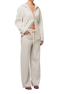 Citizens of Hummanity Brynn petite drawstring trouser jeans light grey pale stone | Pipe and Row
