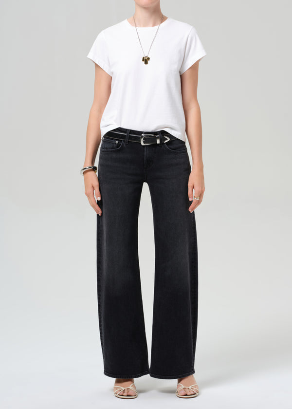 Citizens of Hummanity Nora trousers black denim cat eye wash | Pipe and ...