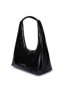 Marge Sherwood Hobo shoulder bag glossy black crinkle | Pipe and Row