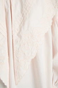 Damson Madder Candy oversized embroidered pointelle collar blouse light pink | Pipe and Row Fremont Seattle boutique