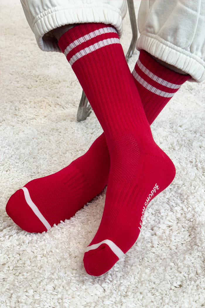 EXTENDED BOYFRIEND SOCKS RED