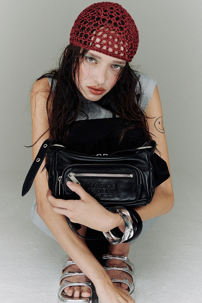 Marge Sherwood Mini hobo out pocket bag glossy black leather Marge Sherwood Mini hobo out pocket bag glossy black leather