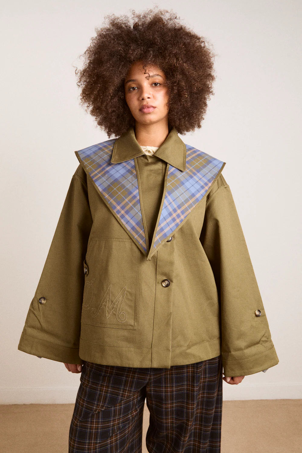 JERRY CROP TRENCH COAT