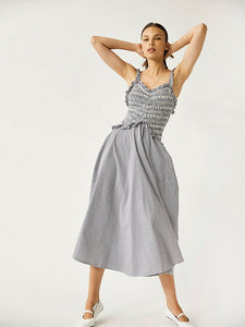 Tach Victoria smocked blue gingham maxi dress | Pipe and Row Seattle