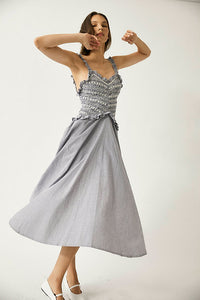 Tach Victoria smocked blue gingham maxi dress | Pipe and Row Seattle