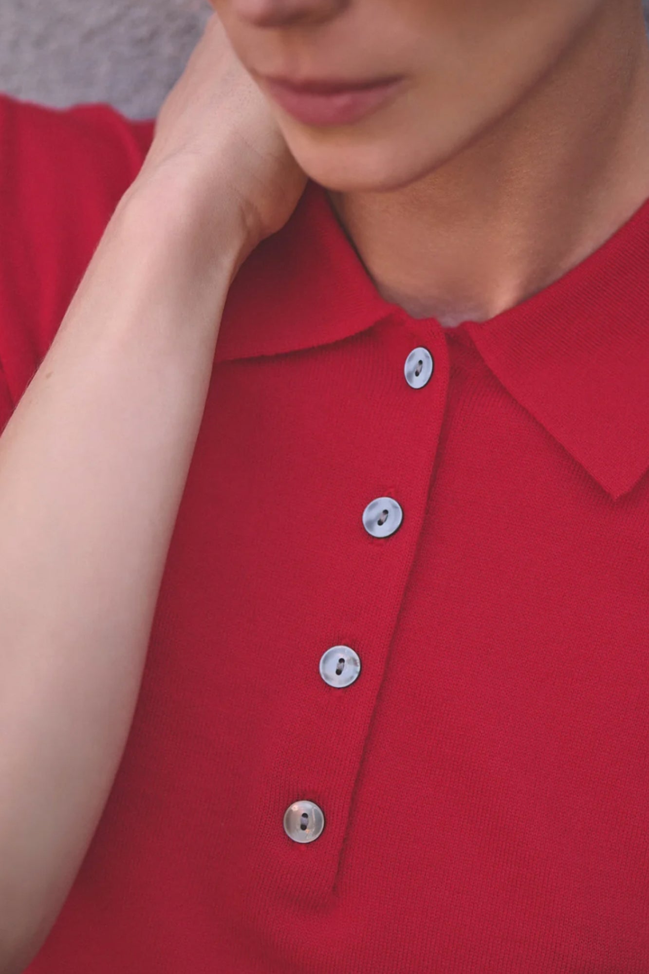 THE REFINED SHORT SLEEVE POLO IN ICONIC RED