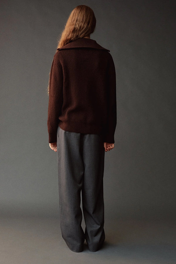 RIBBED HALF-ZIP SWEATER