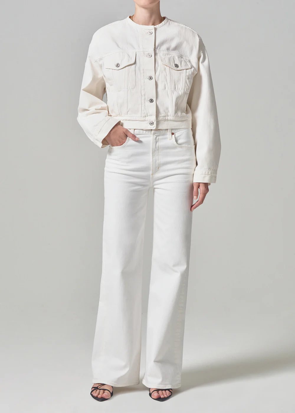 RENATA COLLARLESS DECONSTRUCTED JACKET