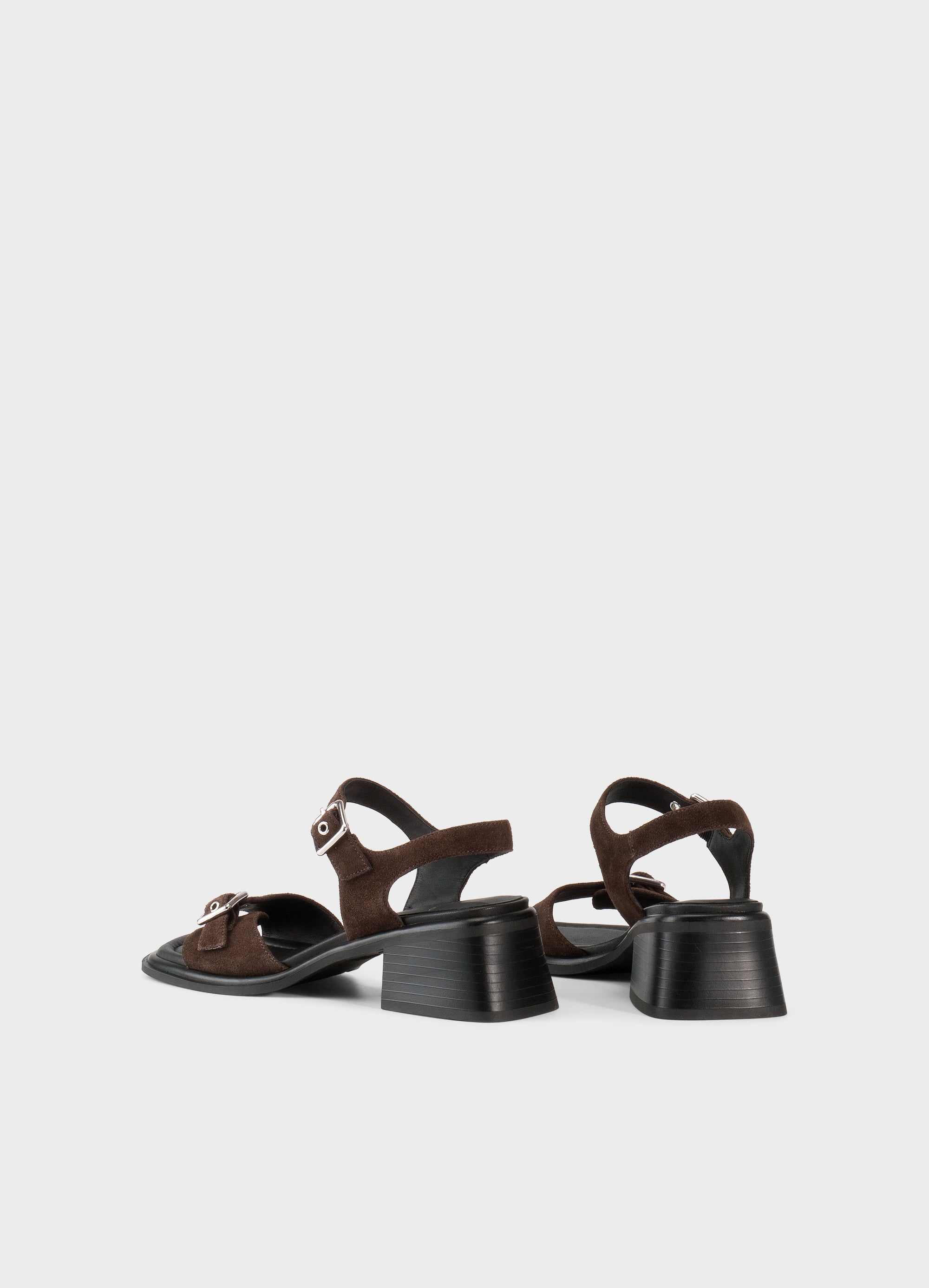 5911-101-20 Vagabond Ines double buckle sandal brown java suede PIPE AND ROW