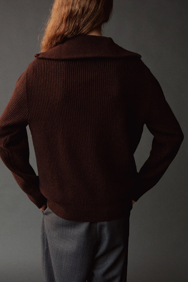 RIBBED HALF-ZIP SWEATER