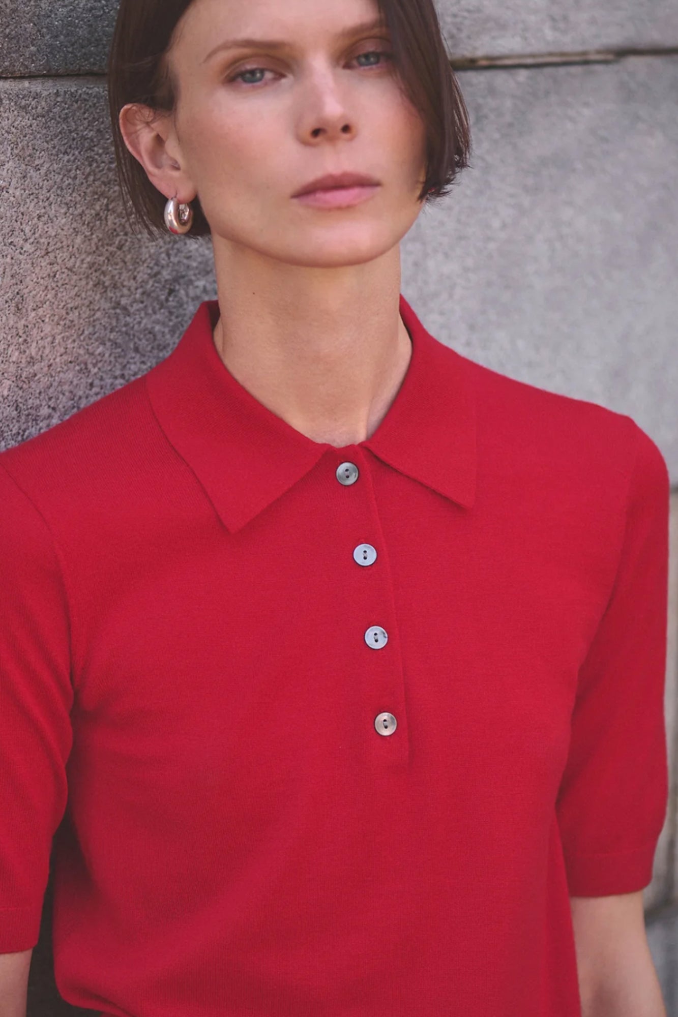 THE REFINED SHORT SLEEVE POLO IN ICONIC RED