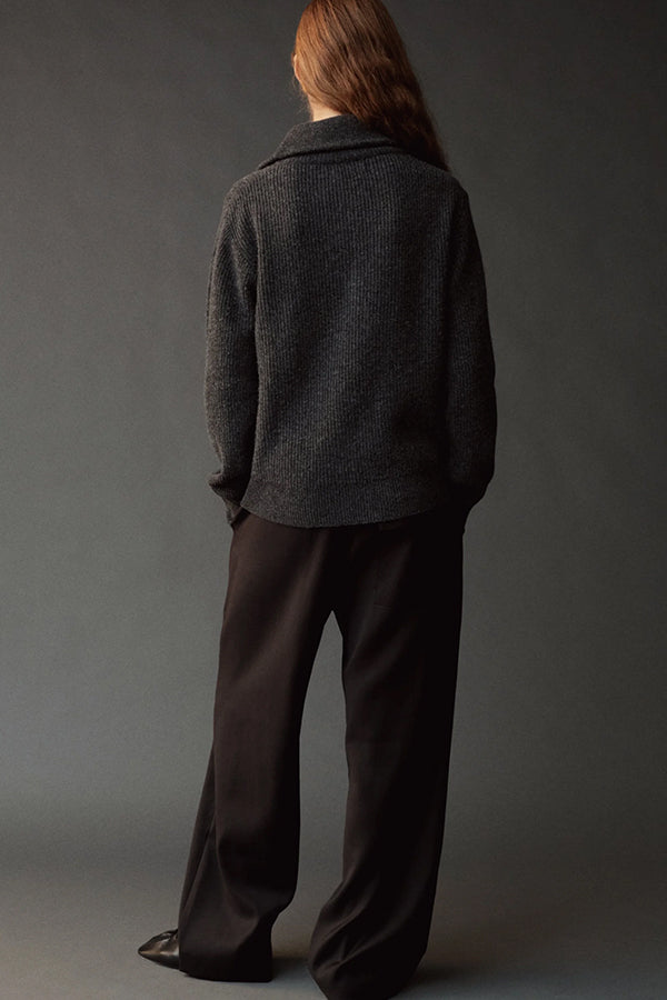 RIBBED HALF-ZIP SWEATER