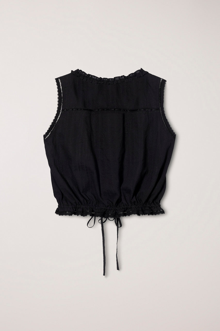 FRILLED SLEEVELESS BLOUSE