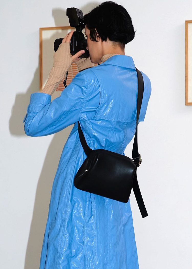 Osoi Mini Brot bag waist crossbody smooth black leather | Pipe and Row