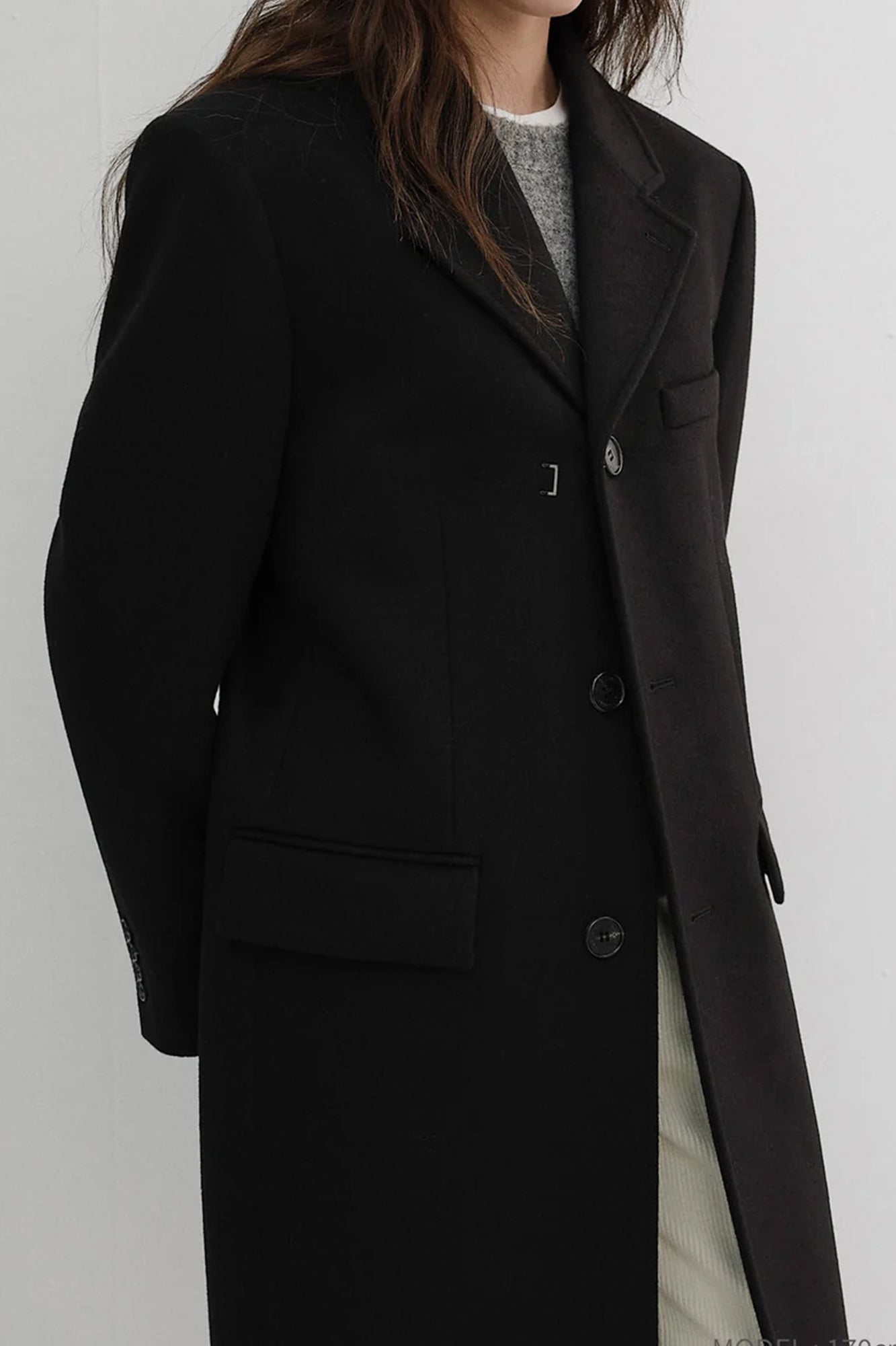 UNISEX 2-WAY 3 BUTTON CASHMERE COAT