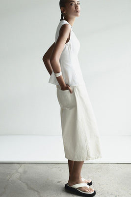 Agolde 80's gaucho relaxed fit long shorts in solar cream. PIPE AND ROW