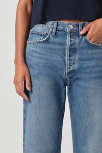 Agolde denim 90's crop loose jeans denim essence | pipe and row
