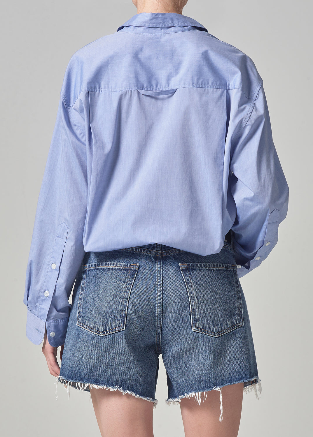 Citizens of Hummanity Kayla button up shirt blue skyway stripe | Pipe and Row