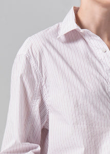 Citizens of Humanity white Kayla button up shirt raspberry stripe | Pipe and Row