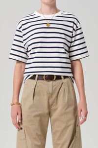 Citizens of Humanity marine stripe Goldie tee slight oversized fit | Pipe and Row