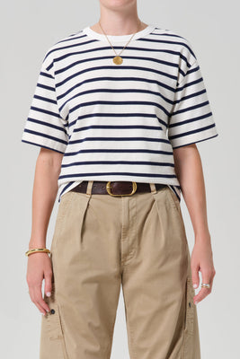 Citizens of Humanity marine stripe Goldie tee slight oversized fit | Pipe and Row