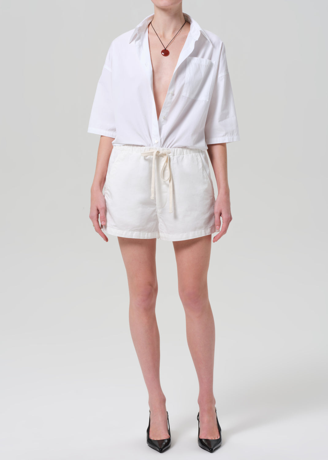 FRANCES CROPPED CAPE BUTTON UP