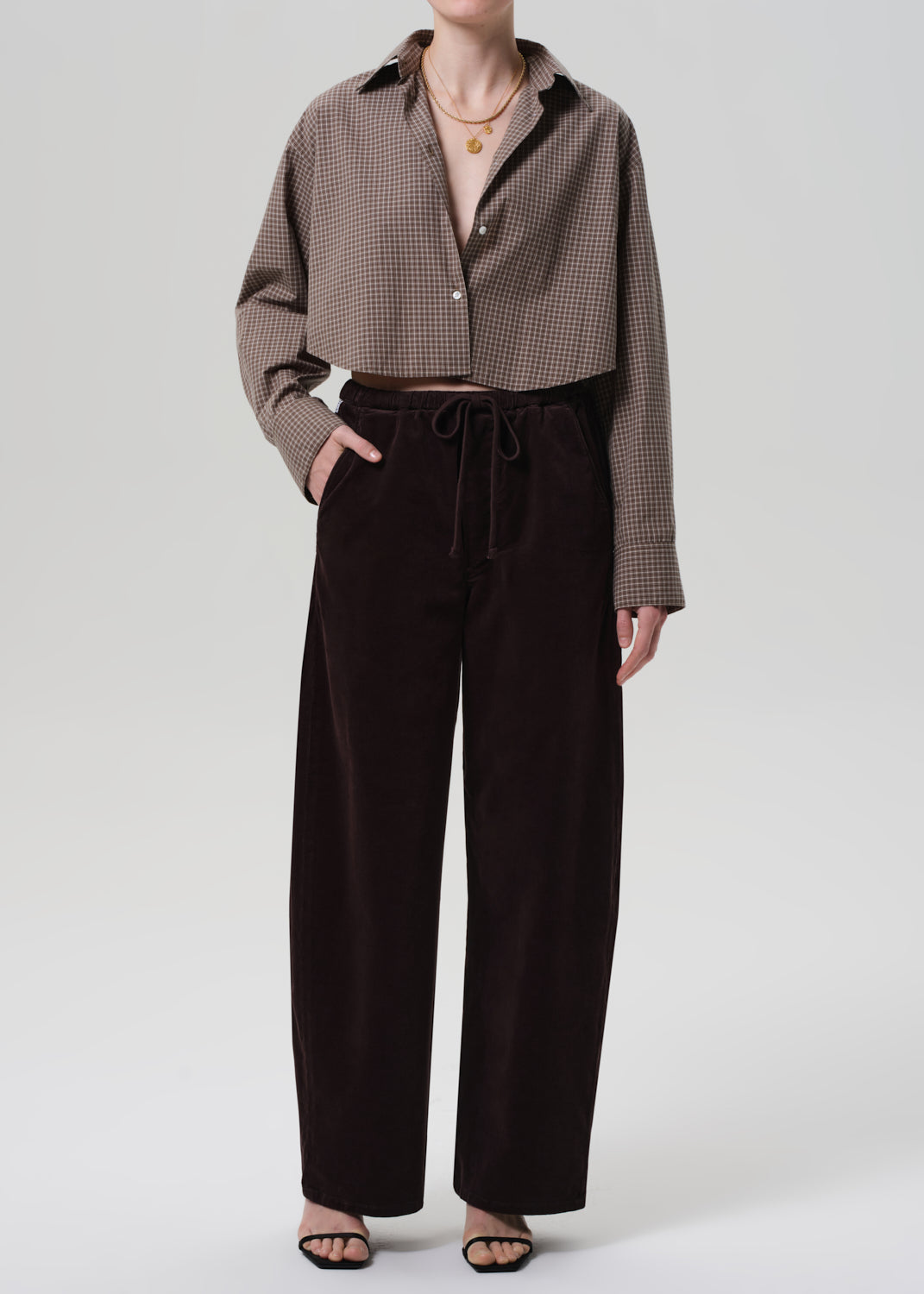 ANA CROPPED BUTTON UP SHIRT