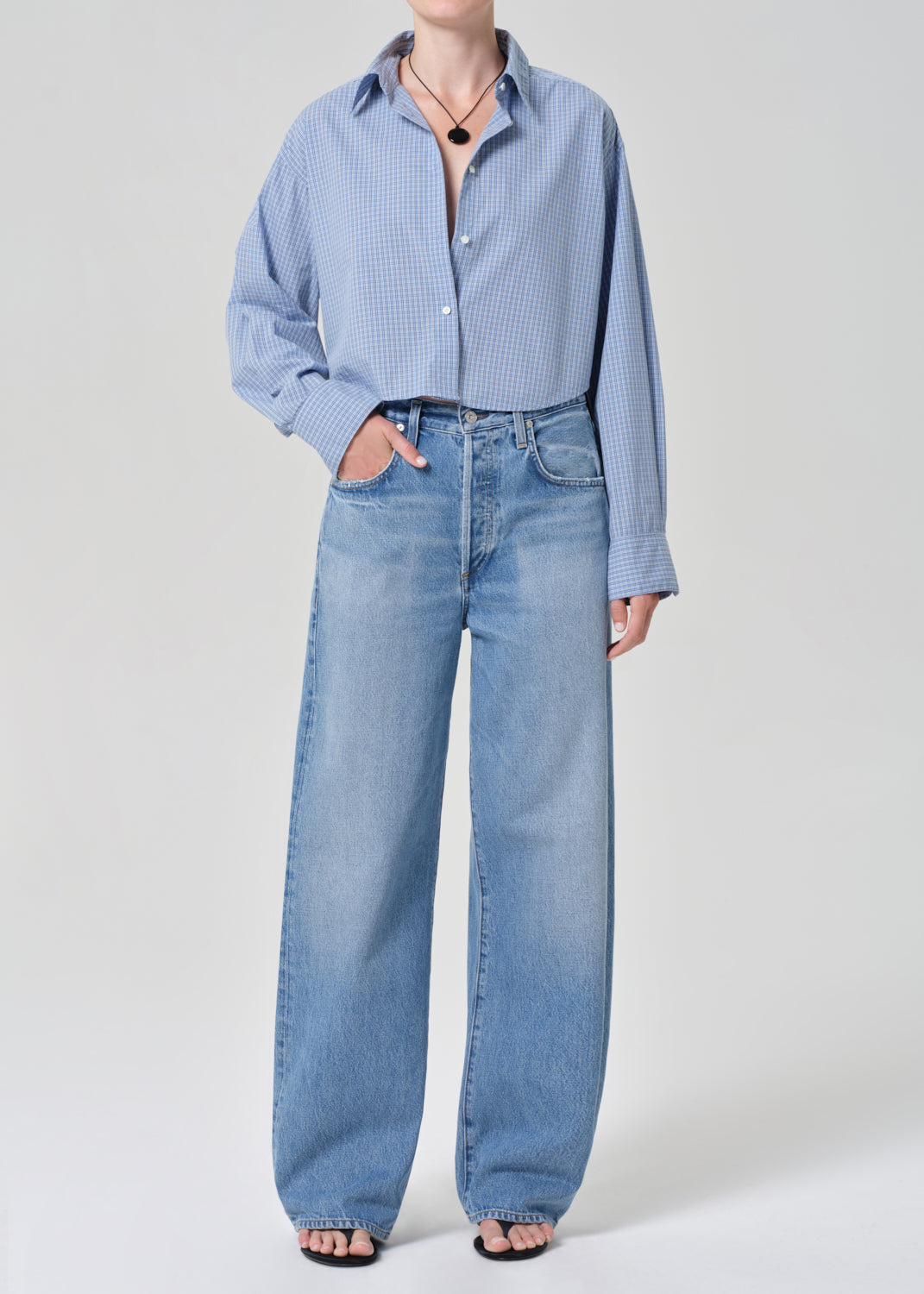 ANA CROPPED BUTTON UP SHIRT
