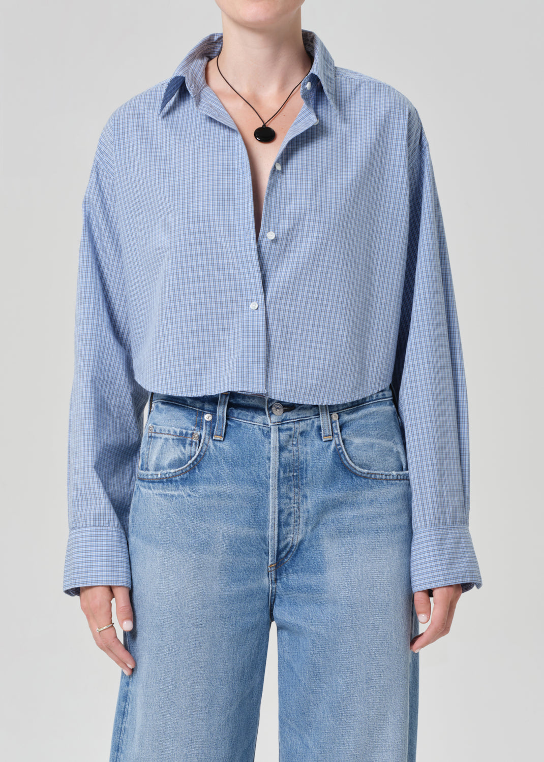 ANA CROPPED BUTTON UP SHIRT