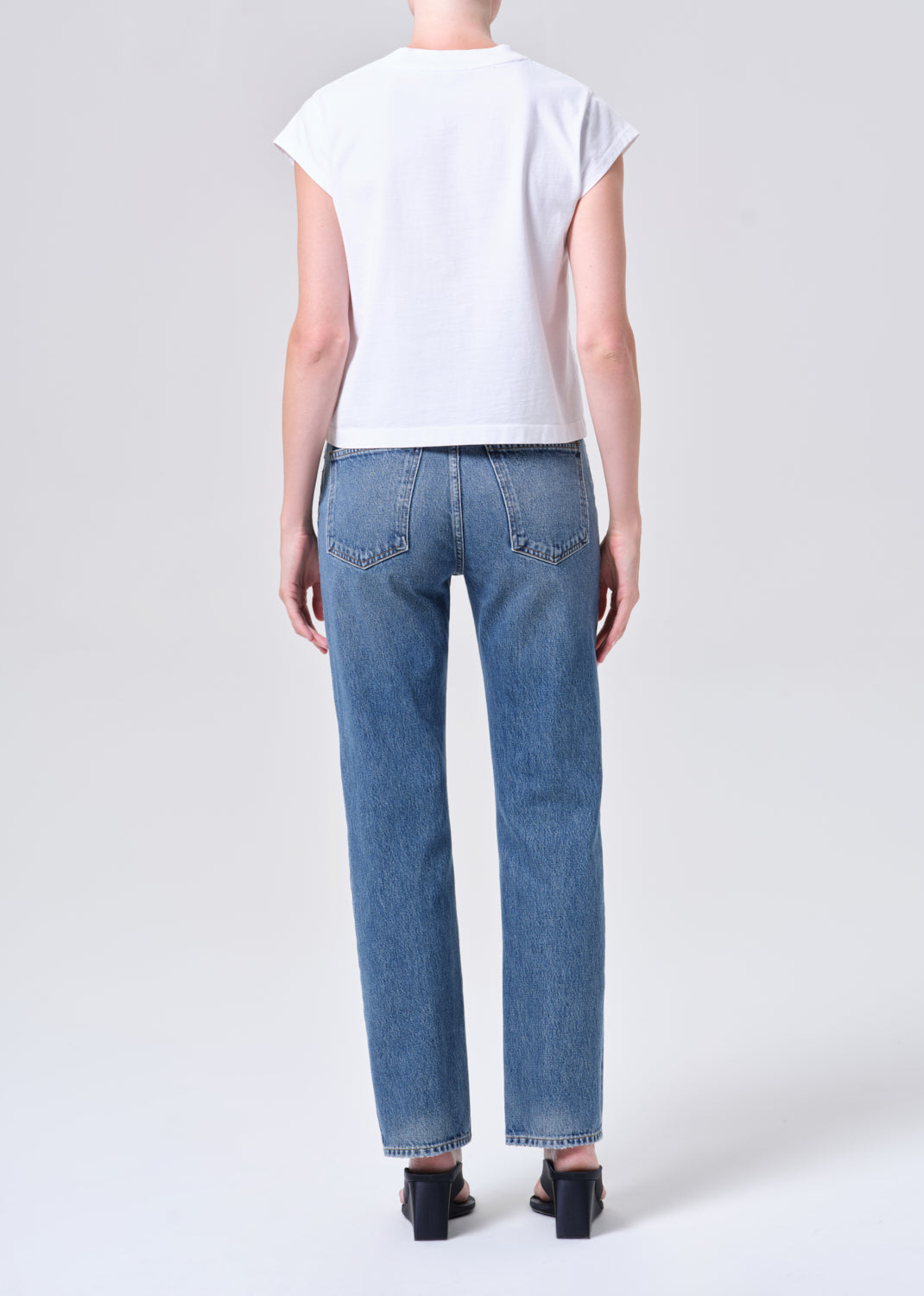 Agolde Lana straight leg jean medium wash liberty | Pipe and Row