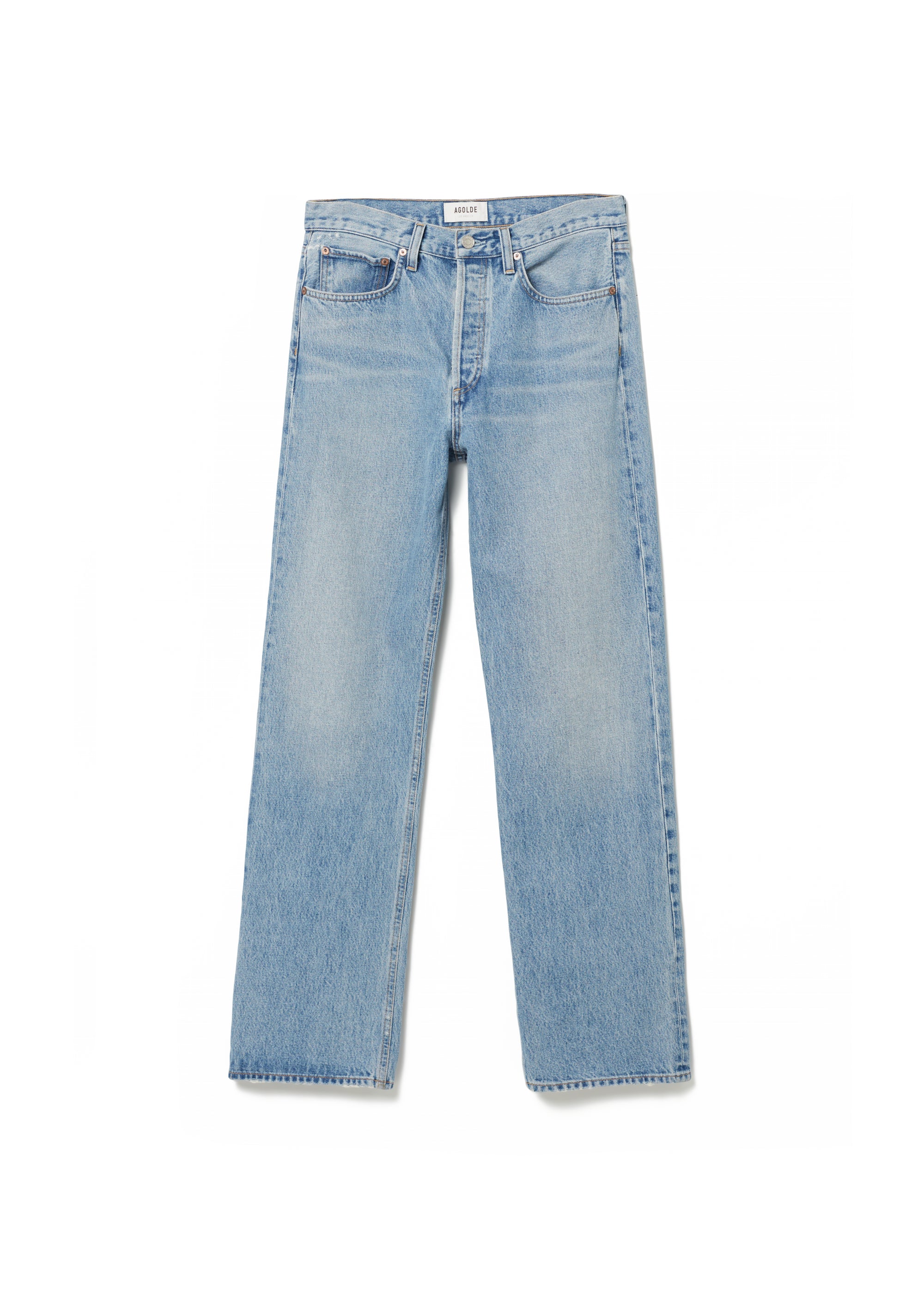 Agolde Kelly high rise relaxed straight leg jean harmonic indigo | Pipe and Row