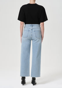 Agolde Ren high rise wide leg denim light blue groove | Pipe and Row