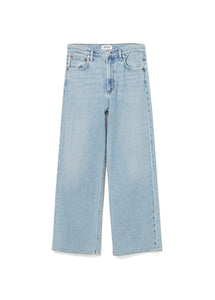 Agolde Ren high rise wide leg denim light blue groove | Pipe and Row