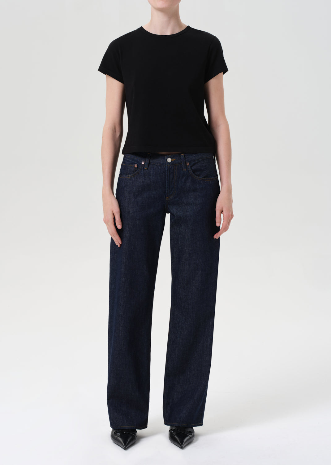 Agolde low rise loose jean deep indigo pure wash. A260-1371 PIPE AND ROW