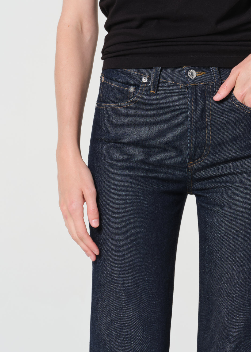 Agolde Ingram Split Skinny jean high-rise dark deep rinsed indigo denim | Pipe and row