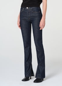 Agolde Ingram Split Skinny jean high-rise dark deep rinsed indigo denim | Pipe and row