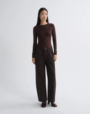Agolde relaxed Low Curve utility pants deep roast brown | Pipe and Row