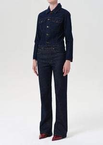 Agolde contoured denim jacket dark indigo Rinse wash | Pipe and Row