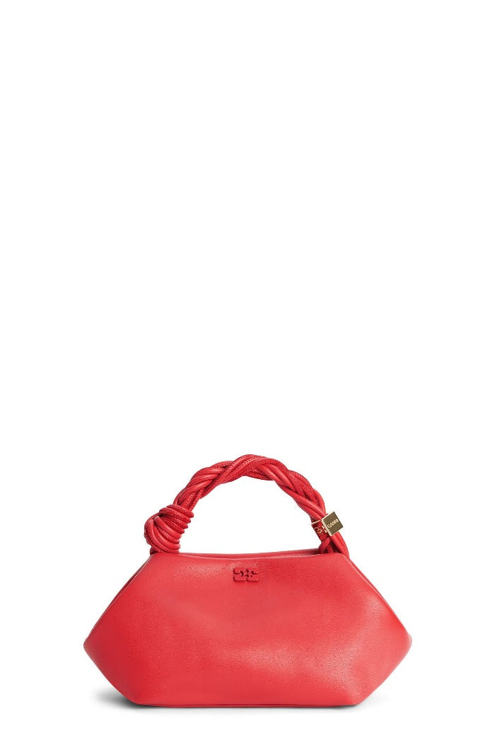  Ganni hexagonal Bou Bag fiery red recycled leather cross body | Pipe and Row