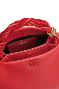 Ganni hexagonal Bou Bag fiery red recycled leather cross body | Pipe and Row