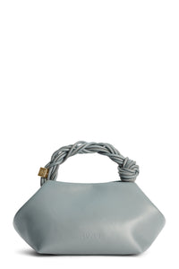 Ganni Bou Bag hexigonal frost grey blue recycled leather | Pipe and Row