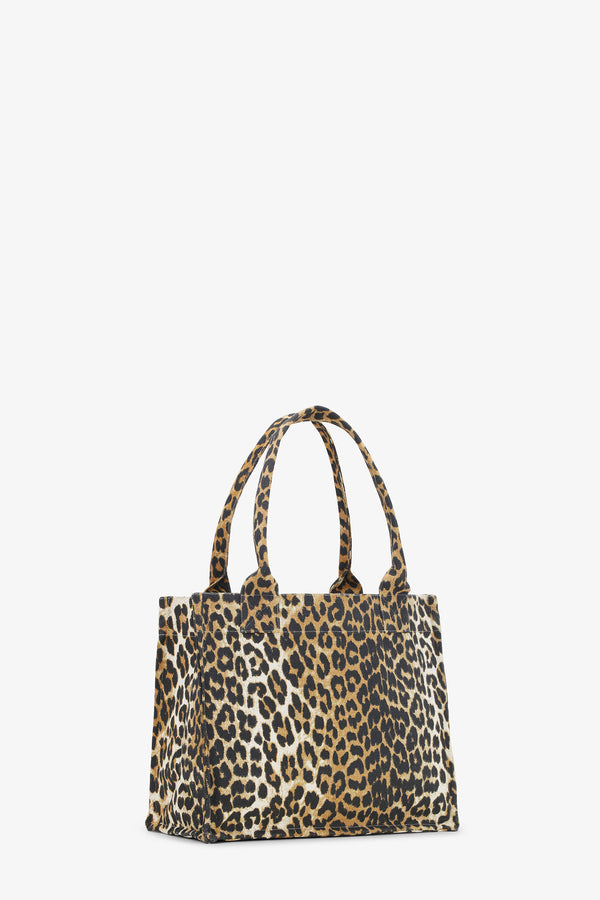 Ganni Large easy shopper tote bag handbag leopard print