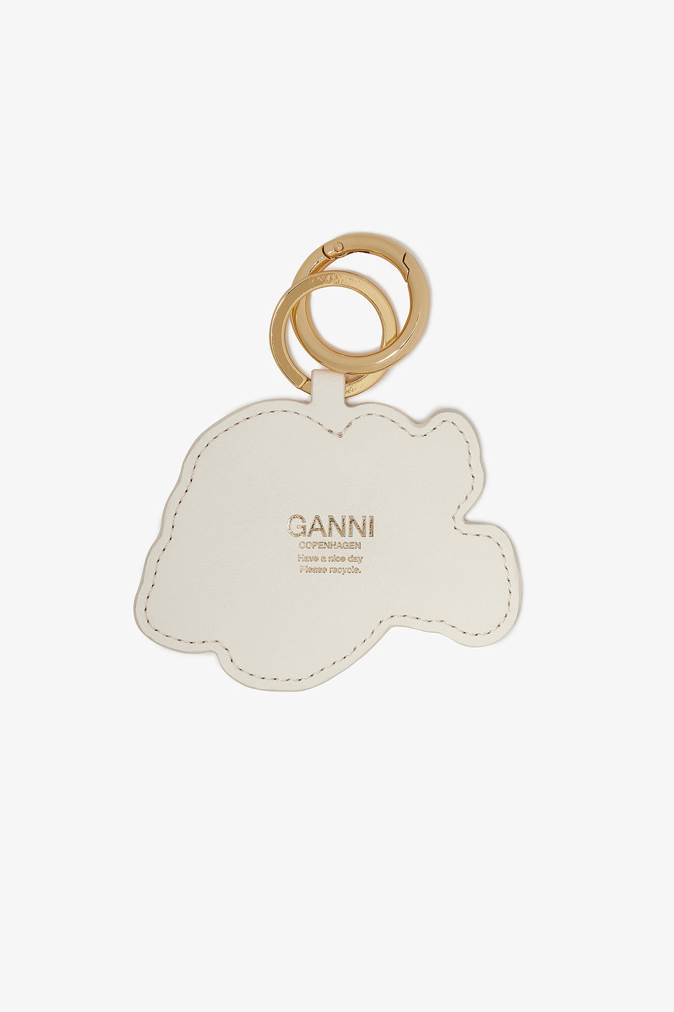 Ganni leather dog keyring keychain or bag charm A7061 PIPE AND ROW