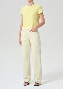 Agolde Adine shrunken crew neck tee canary yellow PIPE AND ROW
