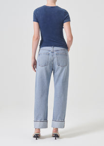 Agolde Arlo pocket detail slim washed ribbed indigo | Pipe and Row